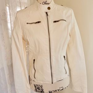 Bomber “pleather” Ivory jacket